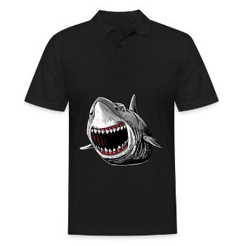 Chemise d'attaque de requin, cadeau d'horreur géante de Megalodon - Polo Homme - noir - Devant - Kai (181cm)