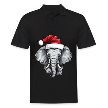 Éléphant Noël Éléphant d’hiver Heligabend - Polo Homme - noir - Devant - Kai (181cm)