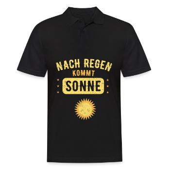 Nach Regen Kommt Sonne Nord Plattdeutsch Spruch - Männer Poloshirt - Schwarz - Vorne - Kai (181cm)
