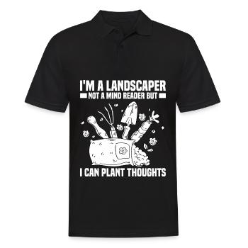 Garten und Landschaftsbau | Gärtnerei Geschenkidee - Männer Poloshirt - Schwarz - Vorne - Kai (181cm)