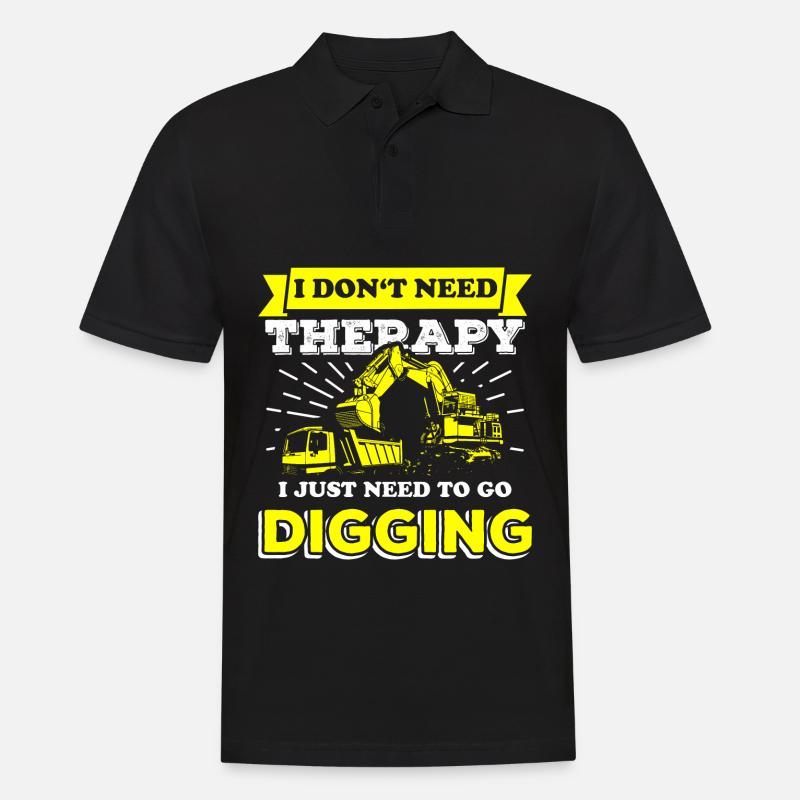 Bauarbeiter Bagger - Männer Poloshirt - Schwarz