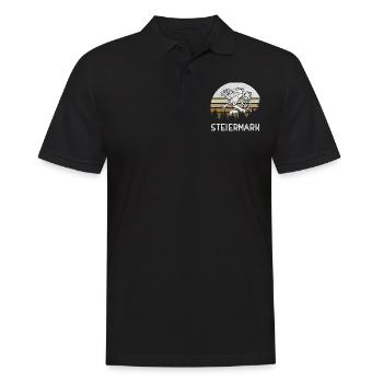 Styria Pride: Love of the homeland in a retro look - Men's Polo Shirt - black - Front - Kai (181cm)
