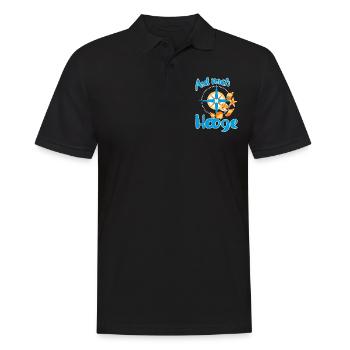 Hooge Urlaub Nordsee Insel mit Muscheln am Strand - Männer Poloshirt - Schwarz - Vorne - Kai (181cm)