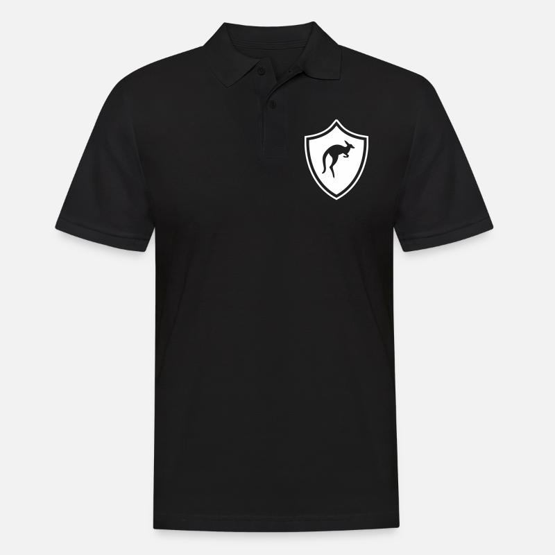 Känguru Wappen - Männer Poloshirt - Schwarz