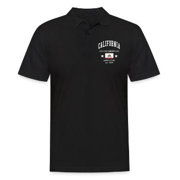 California - Männer Poloshirt - Schwarz - Vorne - Kai (181cm)