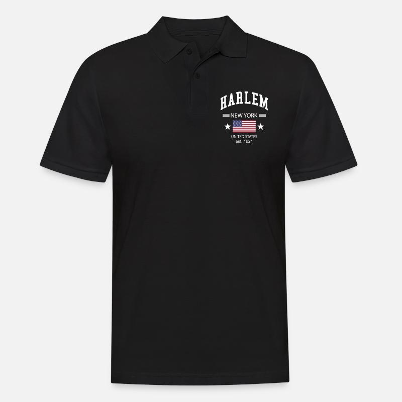 Harlem - Männer Poloshirt - Schwarz