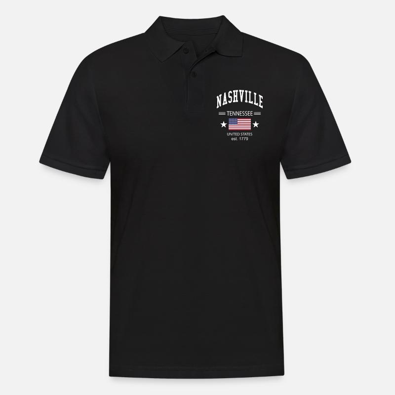 Nashville - Männer Poloshirt - Schwarz