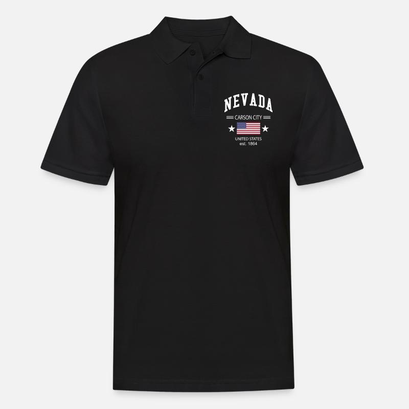 Nevada - Männer Poloshirt - Schwarz