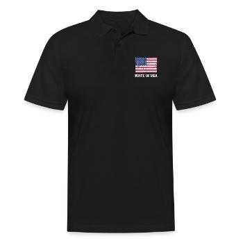 Drapeau des États-Unis / Fabriqué aux États-Unis - Polo Homme - noir - Devant - Kai (181cm)