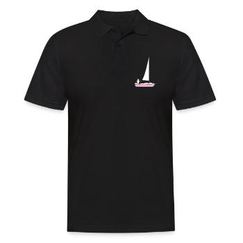 Einhorn Segeln Segelboot Angeln Fabeltier Natur - Männer Poloshirt - Schwarz - Vorne - Kai (181cm)