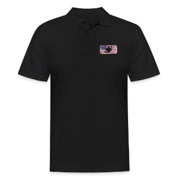 American Flag Football - Men's Polo Shirt - black - Front - Kai (181cm)