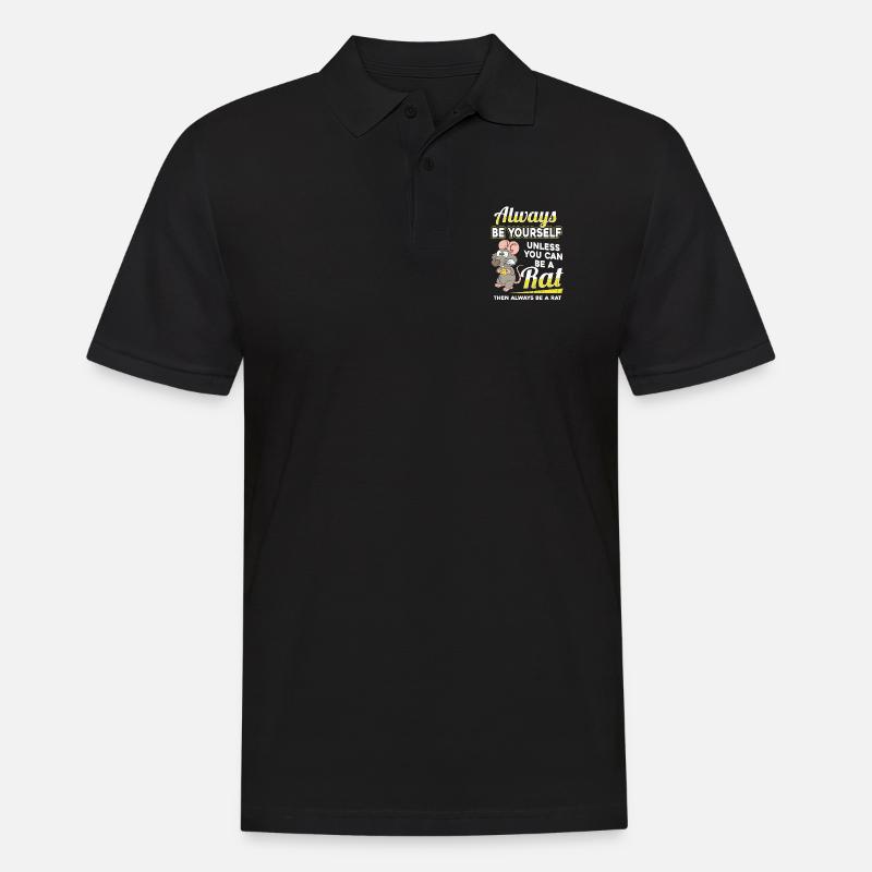 Ratte - Männer Poloshirt - Schwarz