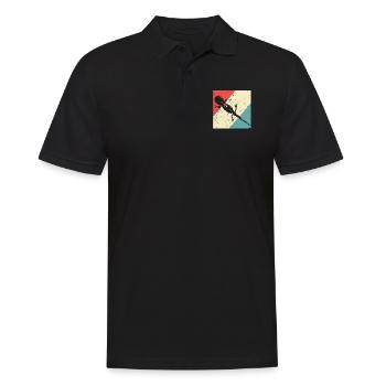 Salamander Gecko retro Style - Männer Poloshirt - Schwarz - Vorne - Kai (181cm)
