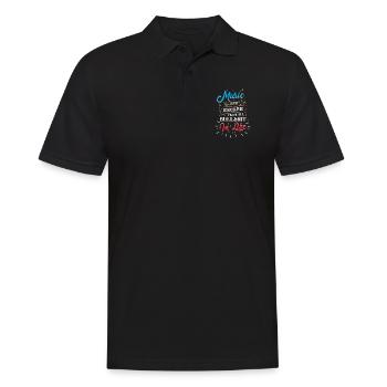 Musik ist meine Flucht von allem dem Bullshit - Männer Poloshirt - Schwarz - Vorne - Kai (181cm)