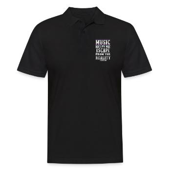 Music helps me - Music Love - Music Quote - Men's Polo Shirt - black - Front - Kai (181cm)