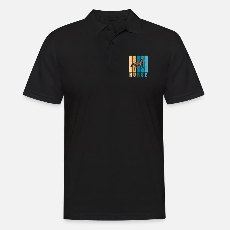Pferd - Männer Poloshirt - Schwarz