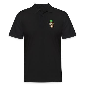St Patricks Day crâne avec chapeau de lutin - Polo Homme - noir - Devant - Kai (181cm)