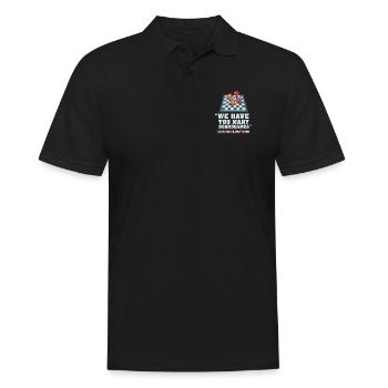 BOARDGAMES GESCHENK: Zu viele Brettspiele - Männer Poloshirt - Schwarz - Vorne - Kai (181cm)
