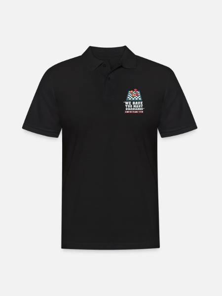 CADEAU JEUX DE SOCIÉTÉ : Trop de jeux de société - Polo Homme - noir