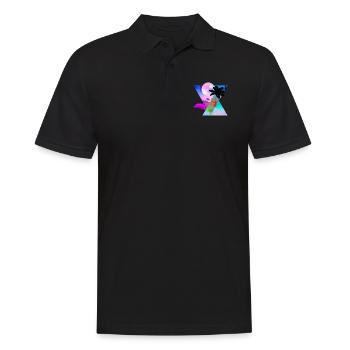 Vaporwave Dolphin 80's hypnotic Sunset scene - Men's Polo Shirt - black - Front - Kai (181cm)