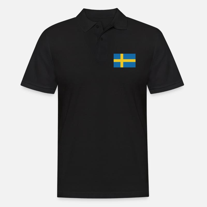 Drapeau de la Suède Drapeau Sweden - Polo Homme - noir