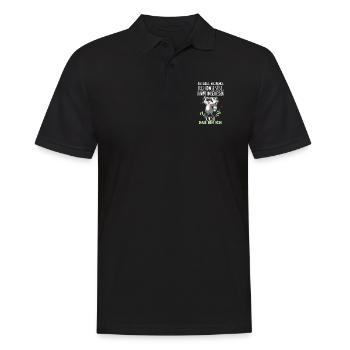 Nachtaktiv, Augenringe, irgendwie süß, kämpft um s - Männer Poloshirt - Schwarz - Vorne - Kai (181cm)