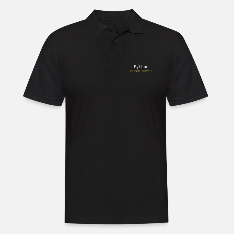 Python is awesome - Männer Poloshirt - Schwarz