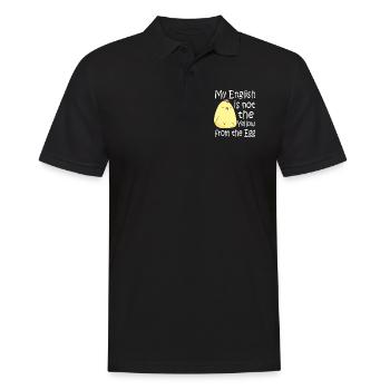 Mon anglais n'est pas le jaune de l'oeuf - Polo Homme - noir - Devant - Kai (181cm)