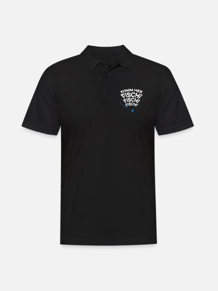 Komm her Fischi Fischi Fischi - Männer Poloshirt - Schwarz