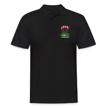 Parachutiste dinosaure T-rex Drôle - Polo Homme - noir - Devant - Kai (181cm)