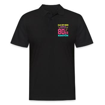 80er Kostüm - Männer Poloshirt - Schwarz - Vorne - Kai (181cm)