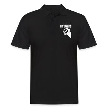 CANT HEAR YOU IM GAMING - Männer Poloshirt - Schwarz - Vorne - Kai (181cm)