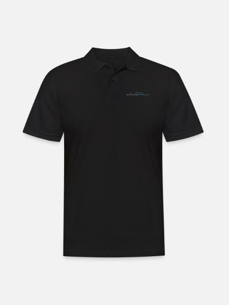 Helicopter heartbeat pilot - Men's Polo Shirt - black