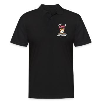 Une fille qui aime les hamsters - Polo Homme - noir - Devant - Kai (181cm)