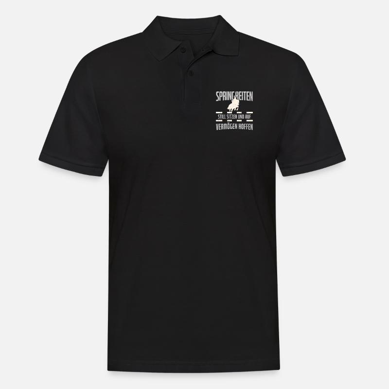 Springreiter - Männer Poloshirt - Schwarz