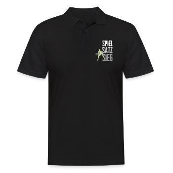 Tennis Spiel Satz Sieg - Männer Poloshirt - Schwarz - Vorne - Kai (181cm)