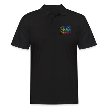 Fahrrad design bunt - Männer Poloshirt - Schwarz - Vorne - Kai (181cm)
