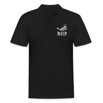 Nordsee Robbe Moin Spruch - Sylt Kiel Seehund - Männer Poloshirt - Schwarz - Vorne - Kai (181cm)