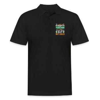 Geography Teacher Saying Geography Teacher Geography - Men's Polo Shirt - black - Front - Kai (181cm)