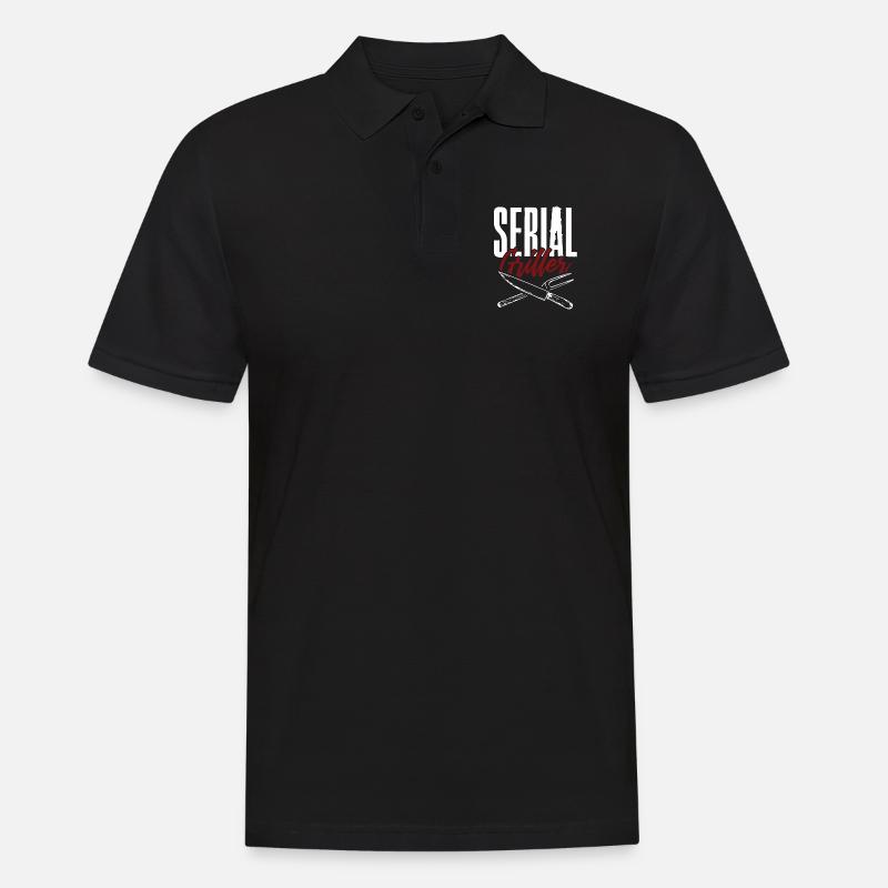 serial griller - Männer Poloshirt - Schwarz