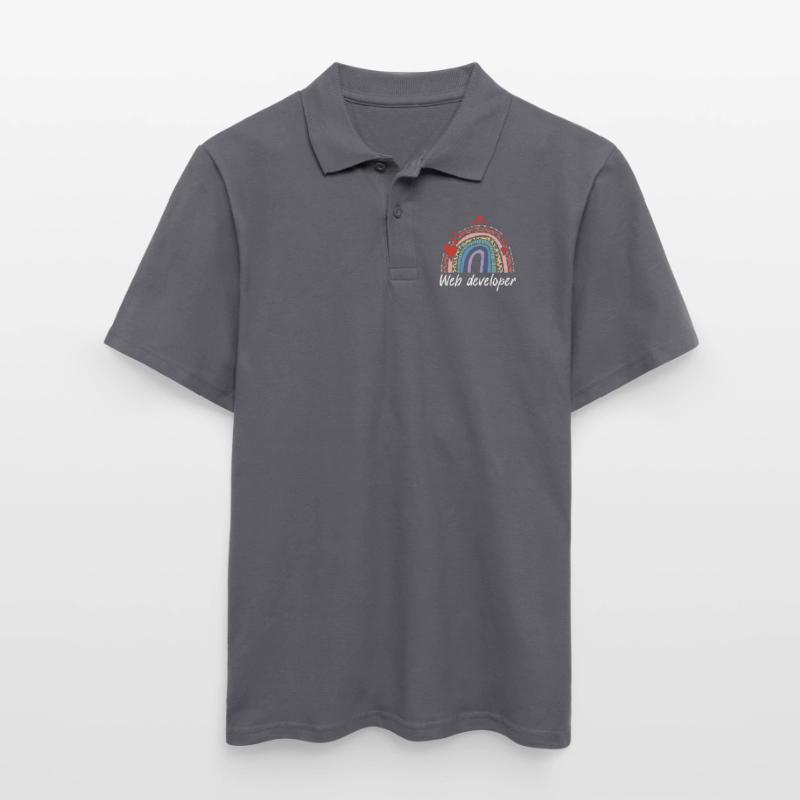 Rainbow Web Developer Programmer Männer Poloshirt