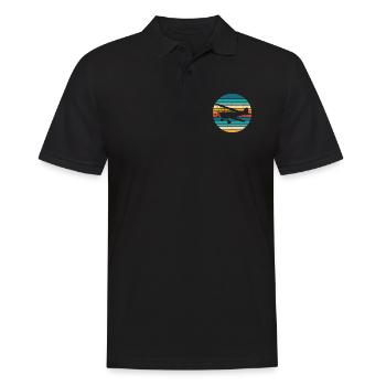 Flugzeug Retro Pilot Geschenk Fliegen Flugsport - Männer Poloshirt - Schwarz - Vorne - Kai (181cm)