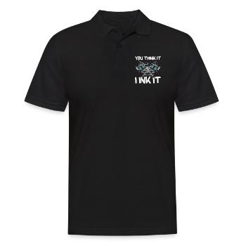 You Think It I Ink It - Männer Poloshirt - Schwarz - Vorne - Kai (181cm)