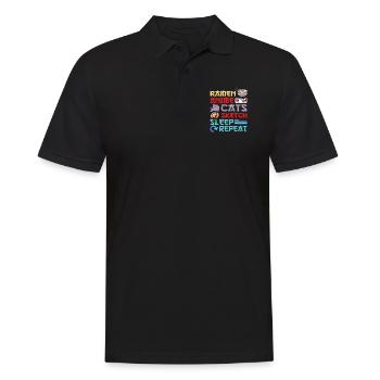 Ramen Anime Cats Sketch Sleep - Männer Poloshirt - Schwarz - Vorne - Kai (181cm)