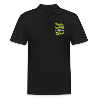 Funny Tequila May Be Worth A Shot - Männer Poloshirt - Schwarz - Vorne - Kai (181cm)