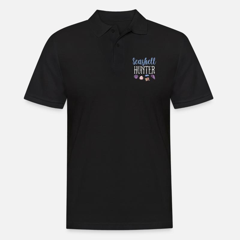 Seashell Hunters - Männer Poloshirt - Schwarz