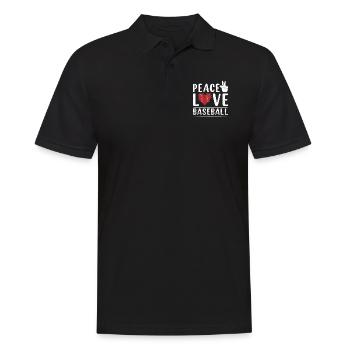 Peace Love Baseball - Männer Poloshirt - Schwarz - Vorne - Kai (181cm)