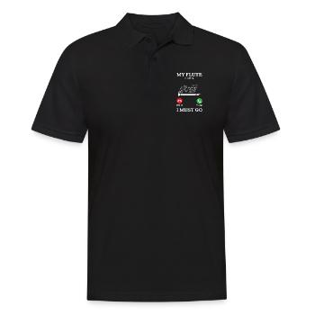My Flute Is Calling I Must Go Flutist - Männer Poloshirt - Schwarz - Vorne - Kai (181cm)
