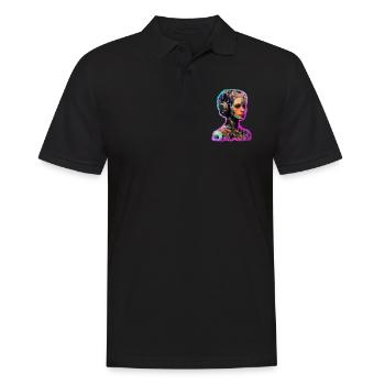 Abstrakte Frau - Männer Poloshirt - Schwarz - Vorne - Kai (181cm)