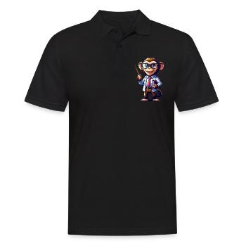 Cute Monkey Teacher - Männer Poloshirt - Schwarz - Vorne - Kai (181cm)